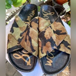 Sam Edelman Women's Adora Camo Cowhide Criss Cross Sandals. Super cute.